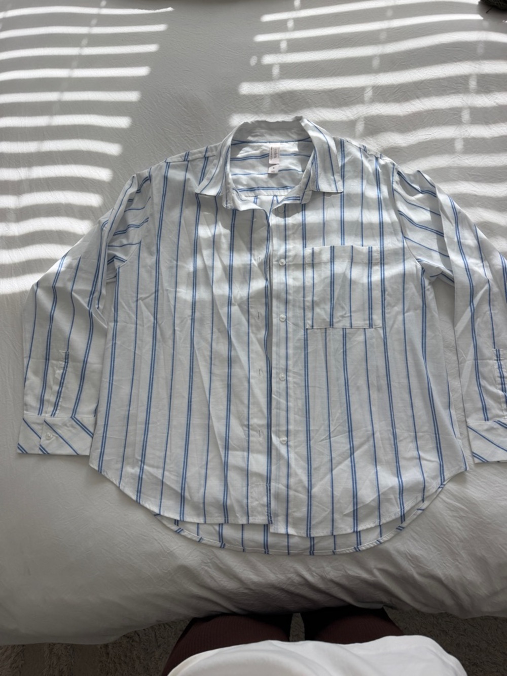 Auden White Shirt with Blue Stripes - Classic Button-Down